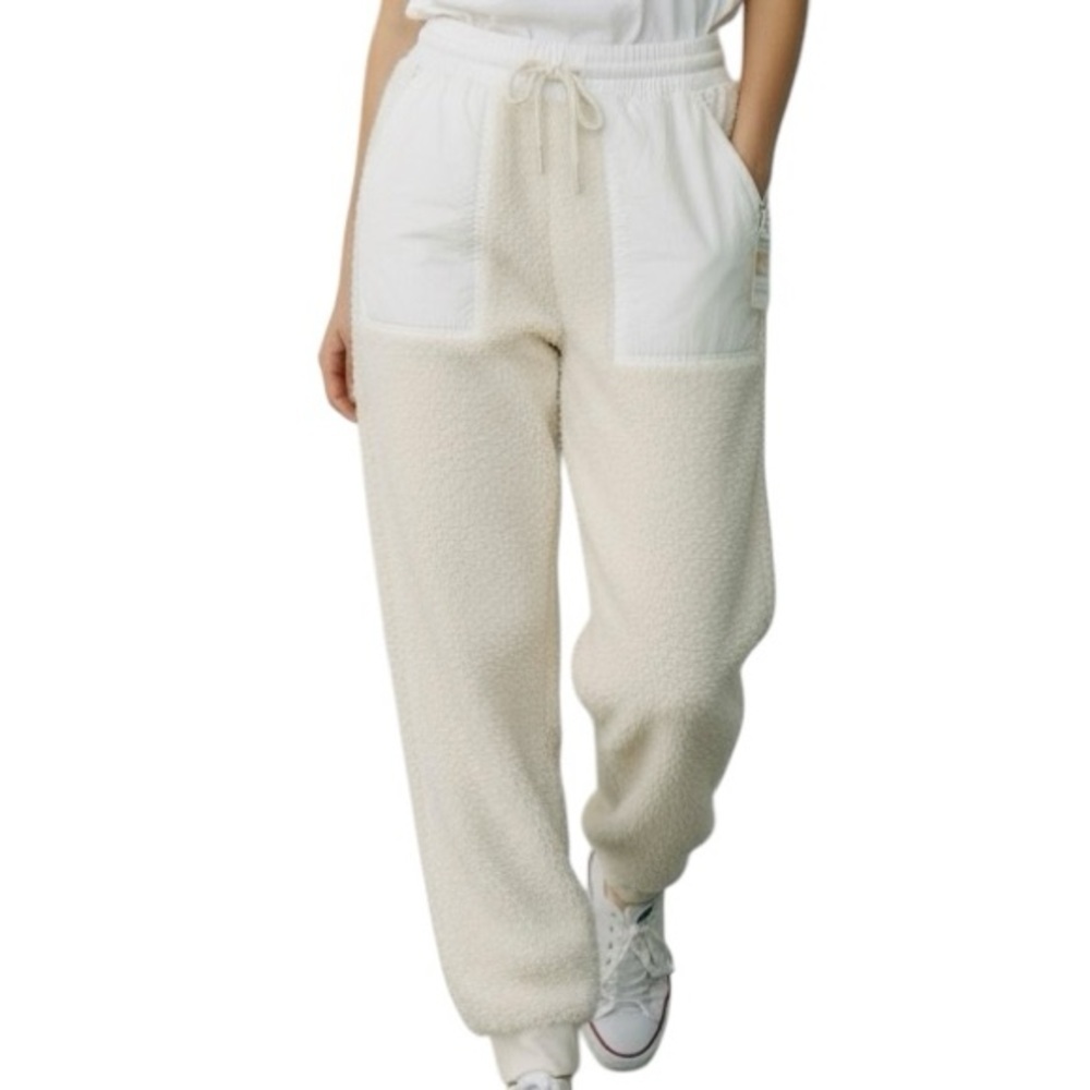 Cali 1850 Los Angeles Ivory Faux Fur Soft Winter Furry Sweatpants Sz L